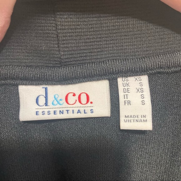 Denim & Co. Ribbed Open Front Cardigan Black XS - Picture 6 of 7